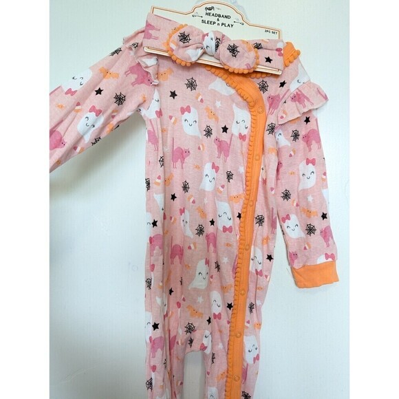Modern Kids Halloween Sleepwear Set 24 Months Pink Ghosts - Picture 3 of 9